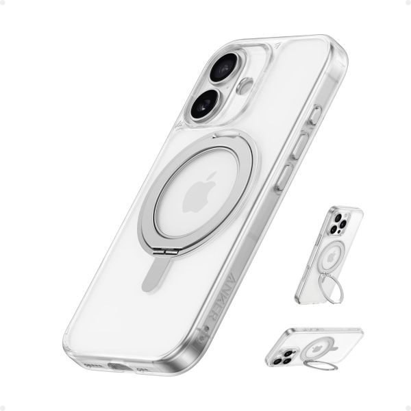 Anker Ultra Magnetic for iPhone 16 Pro Case with Sturdy 360° Ring Stand, Military-Grade Shockproof iPhone 16 Pro Kickstand Compatible with MagSafe(Black)