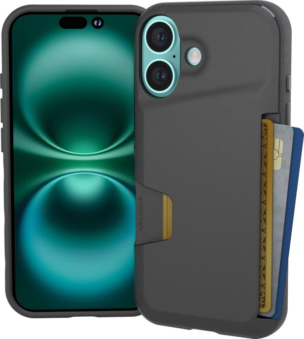 Smartish® iPhone 16 Pro Wallet Case - Wallet Slayer Vol. 1 [Slim + Protective] Credit Card Holder - Drop Tested Hidden Flip Card Slot Cover Compatible with Apple iPhone 16 Pro - Blues on The Green