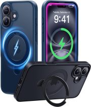 CASEKOO Designed for iPhone 16 Pro Case with Magnetic Invisible Stand [Military Drop Protection] [Compatible with MagSafe] Shockproof Slim Matte Translucent for iPhone 16 Pro Case 6.3 Inch 2024, Black