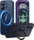 CASEKOO Designed for iPhone 16 Pro Case with Magnetic Invisible Stand [Military Drop Protection] [Compatible with MagSafe] Shockproof Slim Matte Translucent for iPhone 16 Pro Case 6.3 Inch 2024, Black