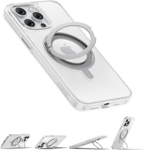 Anker Ultra Magnetic for iPhone 16 Pro Case with Sturdy 360° Ring Stand, Military-Grade Shockproof iPhone 16 Pro Kickstand Compatible with MagSafe(Black)