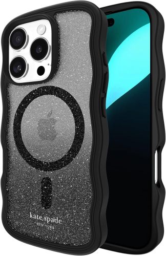 kate spade new york iPhone 16 Pro Case - Compatible with MagSafe - Designer Phone Case - Chunky Glitter Iridescent