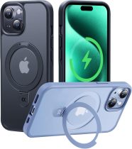 CASEKOO Designed for iPhone 16 Pro Case with Magnetic Invisible Stand [Military Drop Protection] [Compatible with MagSafe] Shockproof Slim Matte Translucent for iPhone 16 Pro Case 6.3 Inch 2024, Black