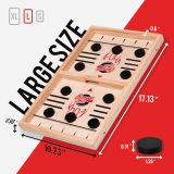 Large Fast Sling Puck Game - Test Your Speed and Accuracy with This Fast Action Super Winner Wooden Air Hockey Board Game - Guaranteed Fun for Family Game Night or Party with Friends
