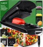 Fullstar Vegetable Chopper - Food Chopper - Onion Chopper - Vegetable Slicer & Spiralizer - Veggie Chopper with Container - Kitchen Gadgets - Home Essentials - Kitchen Accessories (4 in 1, White)
