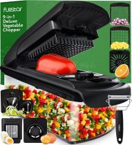 Fullstar Vegetable Chopper - Food Chopper - Onion Chopper - Vegetable Slicer & Spiralizer - Veggie Chopper with Container - Kitchen Gadgets - Home Essentials - Kitchen Accessories (4 in 1, White)