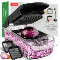 Fullstar Vegetable Chopper - Food Chopper - Onion Chopper - Vegetable Slicer & Spiralizer - Veggie Chopper with Container - Kitchen Gadgets - Home Essentials - Kitchen Accessories (4 in 1, White)