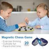 Magnetic Chess Game, Magnetic Chess Game with Stones, Magnetic Chess Game with Rocks, Magnet Game with String, Magnet Chess Game, Puzzle Strategy Games for Kids and Adults