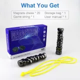 Magnetic Chess Game, Magnetic Chess Game with Stones, Magnetic Chess Game with Rocks, Magnet Game with String, Magnet Chess Game, Puzzle Strategy Games for Kids and Adults