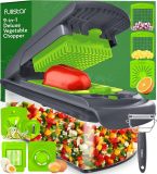 Fullstar Vegetable Chopper - Food Chopper - Onion Chopper - Vegetable Slicer & Spiralizer - Veggie Chopper with Container - Kitchen Gadgets - Home Essentials - Kitchen Accessories (4 in 1, White)