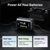 Hulkman Sigma 5 Battery Trickle Charger, 5A 6V/12V Automatic Smart Car Battery Charger, Battery Maintainer, and Desulfator with Intelligent Interface for Car, Motorcycle, ATV, Lithium and Deep Cycle