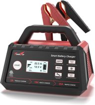 TowerTop Smart Car Battery Charger: 10A Battery Chargers 6V/12V Boat Battery Chargers with Auto Desulfator, Repair, Maintainer, Winter Mode, Suitable for AGM, Lithium (LiFePO4), Deep-Cycle Batteries