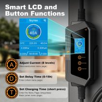 feyree 40A Level 2 EV Charger, 240V EV Charger Level 2, NEMA 14-50P Portable Electric Car Charger, SAE J1772 Charger with 17FT(WiFi Enabled/with LCD/Adjust Current/Customizable Charging Time)