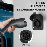 EV Charger Holder for SAE J1772, Wall-Mount Electric Vehicle Connector Nozzle Holster Dock EV Cable Organizer, EV Cable Holder and Electric Car Plug Nozzle Holster Dock for SAE J1772 Connector