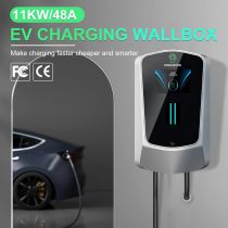 Home Level 2 ev Charging Station 48A 240V 25FT 7in LCD Electric Vehicle Charger for j1772 App Control Available time Reservation Indoor/Outdoor ev Charger Silver