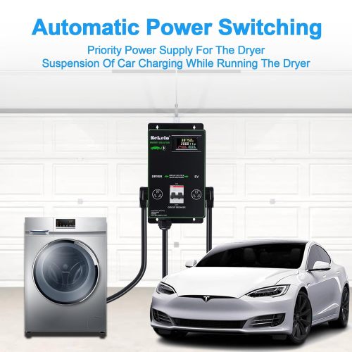 Smart EV Charging Integration: Sekelo Automatic Power Switch for Dryer & EV, NEMA 10-30, Fast Charging, Real-time Display