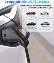 TSL Charger Adapter Universal 2 in 1 CCS Plus J1772 to Tesla Adapter CCS1 and J1772 Charging Stations TSL Model 3/S/X/Y Accessories Up to 250KW Power DC/AC Supercharger Ideal Gifts