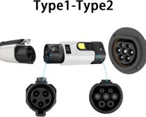 EV Type 1 to Type 2 Adapter Electric Vehicle Charging Adapter White SAE j1772 to IEC62196 EV Charging Adapter