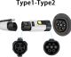 EV Type 1 to Type 2 Adapter Electric Vehicle Charging Adapter White SAE j1772 to IEC62196 EV Charging Adapter