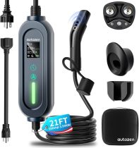 Level 1+2 Portable Tesla Charger - 16Amp 120V/240V,Adjustable Smart Plug-in Electric Car Charger for Tesla with NEMA 5-15 and 6-20 Plug, Compatible with All Tesla Models X/Y/3/S (21FT)