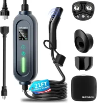 Level 1+2 Portable Tesla Charger - 16Amp 120V/240V,Adjustable Smart Plug-in Electric Car Charger for Tesla with NEMA 5-15 and 6-20 Plug, Compatible with All Tesla Models X/Y/3/S (21FT)