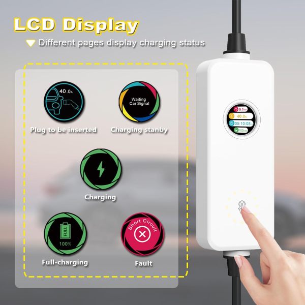 40A Level 2 EV Charger for Home Portable Electric Car Charger with 25FT Cable, 220V-240V, EV Home Charging Station, SAE J1772 Connecter, NEMA 14-50 (40A丨NEMA 14-50)