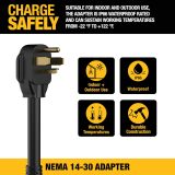 NEMA 14-30 Adapter, 24A/240V, Compatible with DEWALT 32 Amp Portable EV Charger, High Power Connector, Easy to Connect, No Tools Required