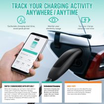 Level 1/2 Tesla Charger(WiFi APP), 16Amp, 240V Nema 6-20 Plug & 120V NEMA 5-15 Adapter, 25ft ETL Listed Cord - Portable/Home NACS Connector Electric Car(EV) Charger for Tesla Model X/Y/3/S