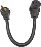 FC-EV10345 Male Older Dryer 3 Prong Plug to Female 4 Prong 14-50R Receptacle 3 Prong to 4 Prong EV Charge Adapter Cord NEMA 10-30P to 14-50R 30A to 50A Output 30Amp 250Volt (Only for EV use)