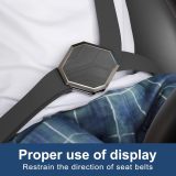 2 Pack Metal Seat Belt Clips, Car Shoulder Strap Seat Belt Adjuster. Reduce Neck Irritation and Enhance Driving Comfort. Car Accessories