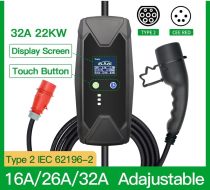 Electric Vehicle Charging Stations EV Charger 22kw 3 Phase Type 2 EVSE EV Charger Level 2 32A 22kw 380V Wallbox 5m Cable for Electric Car Home Charging