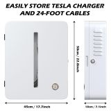 Charger Station Box Compatible with Tesla Gen 3 Wall Connector and ChargePoint EV Charger, Cable Organizer Holder Lock Cover Outdoor Rainproof, Snowproof, Dustproof, Theftproof, Rustproof