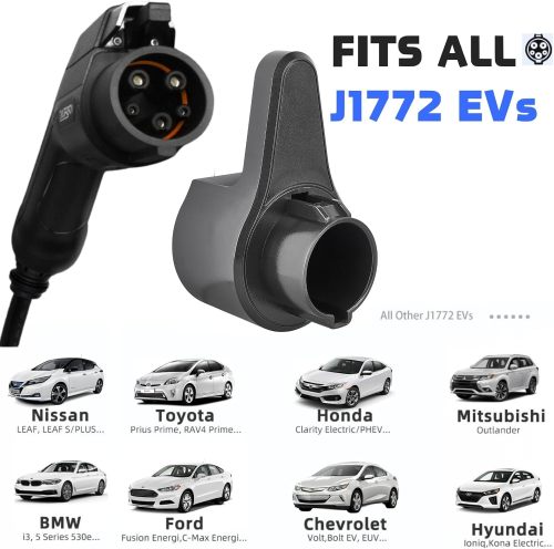 EV Charging Cable Holder Wall Mount for J1772, Electronic Vehicle Charger Cord Hanger, EVSE Car Charger Cable Organizer Management, EV Charging Plug Cord Protector Wall Hook SAE J1772 Connector