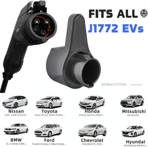 EV Charging Cable Holder Wall Mount for J1772, Electronic Vehicle Charger Cord Hanger, EVSE Car Charger Cable Organizer Management, EV Charging Plug Cord Protector Wall Hook SAE J1772 Connector
