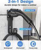 EV Charger Holder, EV Charger Nozzle and Cable Holder for SAE J1772 Connector, EV Charger Holster Dock for Indoor & Outdoor Use with Secure Lock, Strap Tie, Wall Anchors and Screws