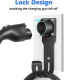 EV Charger Holder, EV Charger Nozzle and Cable Holder for SAE J1772 Connector, EV Charger Holster Dock for Indoor & Outdoor Use with Secure Lock, Strap Tie, Wall Anchors and Screws