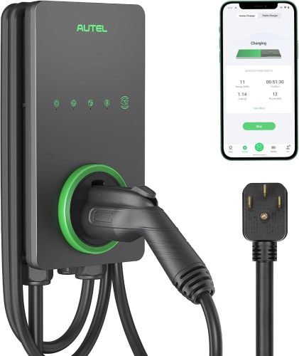 Autel Home Level 2 EV Charger up to 40Amp, 240V, Indoor/Outdoor Fast Electric Vehicle Charging Station with Flexible 25-Foot Cable, NEMA 14-50 Plug, Dark Gray