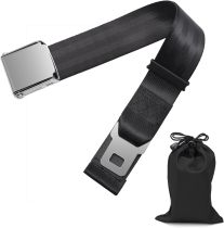 Coolrunner Airplane Seat Belt Extender, Adjustable 7-32  Airplane Seatbelt Extender - FITS ALL Airlines - Free Carrying Case Black