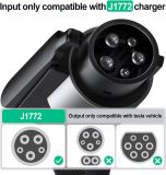 EV Charger J1772 to Tesla Adapter - Up to 60A 250V IP55 J1772 Charger Adapter for Tesla Model 3/Y/X/S, Mobile EV Adapter for Tesla with Fast Charging