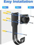 EV Charger Holder, EV Charger Nozzle and Cable Holder for SAE J1772 Connector, EV Charger Holster Dock for Indoor & Outdoor Use with Secure Lock, Strap Tie, Wall Anchors and Screws