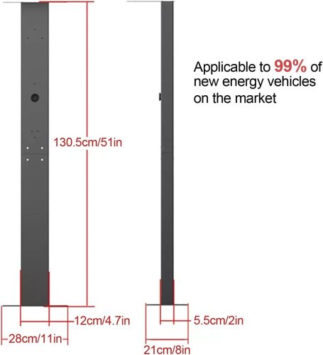 EV Charger Pedestal Outdoor, Electric Vehicle Charger Pedestal Stand, Support Pole for EV Charging Station, Corrosion Resistance EV Charger Stand