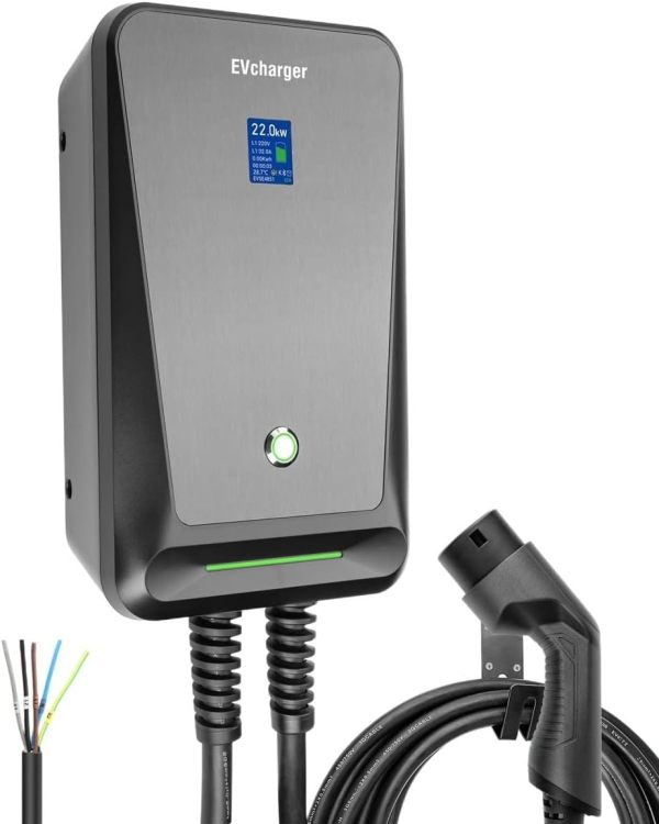 Electric Vehicle Charging Stations EV Charger Type 2 16A 3 Phase Wallbox Electric Car Charging Station with 6.1M Cable 11KW IEC 62196-2 ( Color : 32A 1 Phase 7KW )