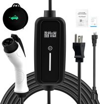 SubSun Level 1&2 EV Charger 110-240V, adjustable current (8/10/13/16A) 17 ft cable, Portable Electric Vehicle Charger with NEMA5-15P & 6-20 plug 16A adjustable current/delay charging for SEA J1772 EVs
