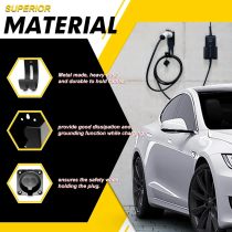 EV Charger Holder Wall Mount Kit EV Charger Holster Dock for SAE J1772 Connector, J-Hook EV Charger Cable Holder & EV Charging Box Holder for Electric Vehicles Outdoor/Indoor