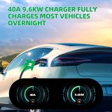 [WiFi] Level 1 & 2 J1772 Electric Vehicle Charger 20’, 40A, WiFi Control, Standard Outlet120VAC Compatible, Works with All EVs Except Tesla NEMA 14-50 Plug, Wireless Smart Features, App Monitoring