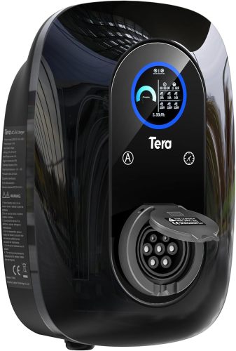 Tera Electric Vehicle Charger Level-2: Level 1 for Tesla J1772 EV 32A 8A 110V 240V Portable & Wall Connector Dual Use ETL NEMA 14-50 & 5-15 Wi-Fi Enabled 25FT Cable with Holder P01