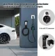 EV Charger Holder and Control Box Holder Set, Wall-Mount Electric Vehicle Charger Storage, Nozzle Holster Dock and Cable Organizer Combination for SAE J1772 Connector