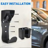 EV Charger Holder Wall Mount Stainless Steel for SAE J1772 connectors, Electric Vehicle Charging Cable Holder Storage and Organization Gun-Head Socket Connector Holster Dock