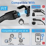 J1772 Extension Cable, 20ft 40A 110V-240V EV Charger Extension Cable Compatible with All J1772 EV Chargers for Level 1/2 Stations with Carrying Bag