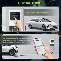 Level 1 EV Charger APP Control, NEMA 14-50 Outlet Electric Vehicle Charger, 0-24 Hours Timer Electric Car Charger for Home with HD Display/6 Languages/RFID/26FT Cable